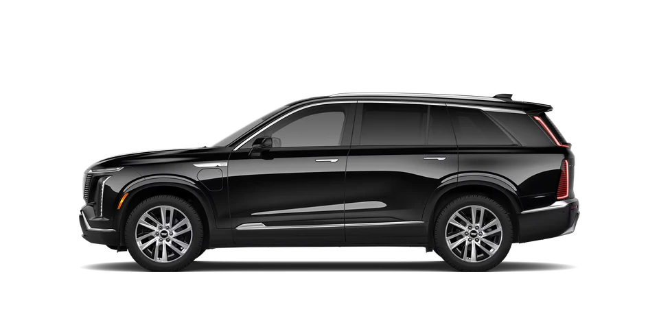 Cadillac Vistiq in black, side view – RoolDrive Luxury Sedan